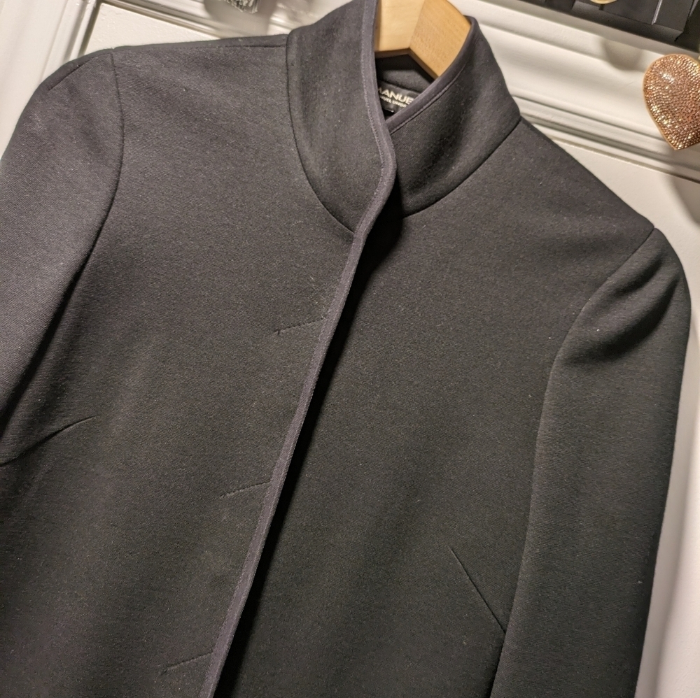 Emanuel Ungaro Black Blazer Coat Minimalist Designer Jacket  Size XS  R1 - Picture 3 of 14